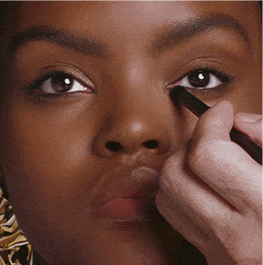 Define the lower lash line using GO DEEP, then deepen with DOUBLE TROUBLE.