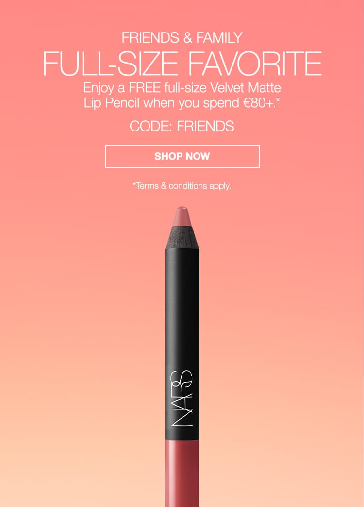 Enjoy a FREE full-size Velvet Matte Lip Pencil when you spend €80+.*