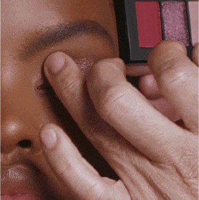Apply LIGHTS OUT all over lids for a shimmering base.